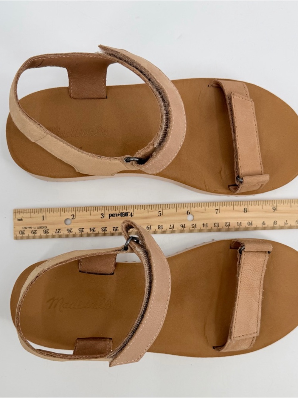 Madewell Sandals Womens 7 Tan Beige Leather MAGGIE Colorblock Flatform Comfort - Picture 6 of 11